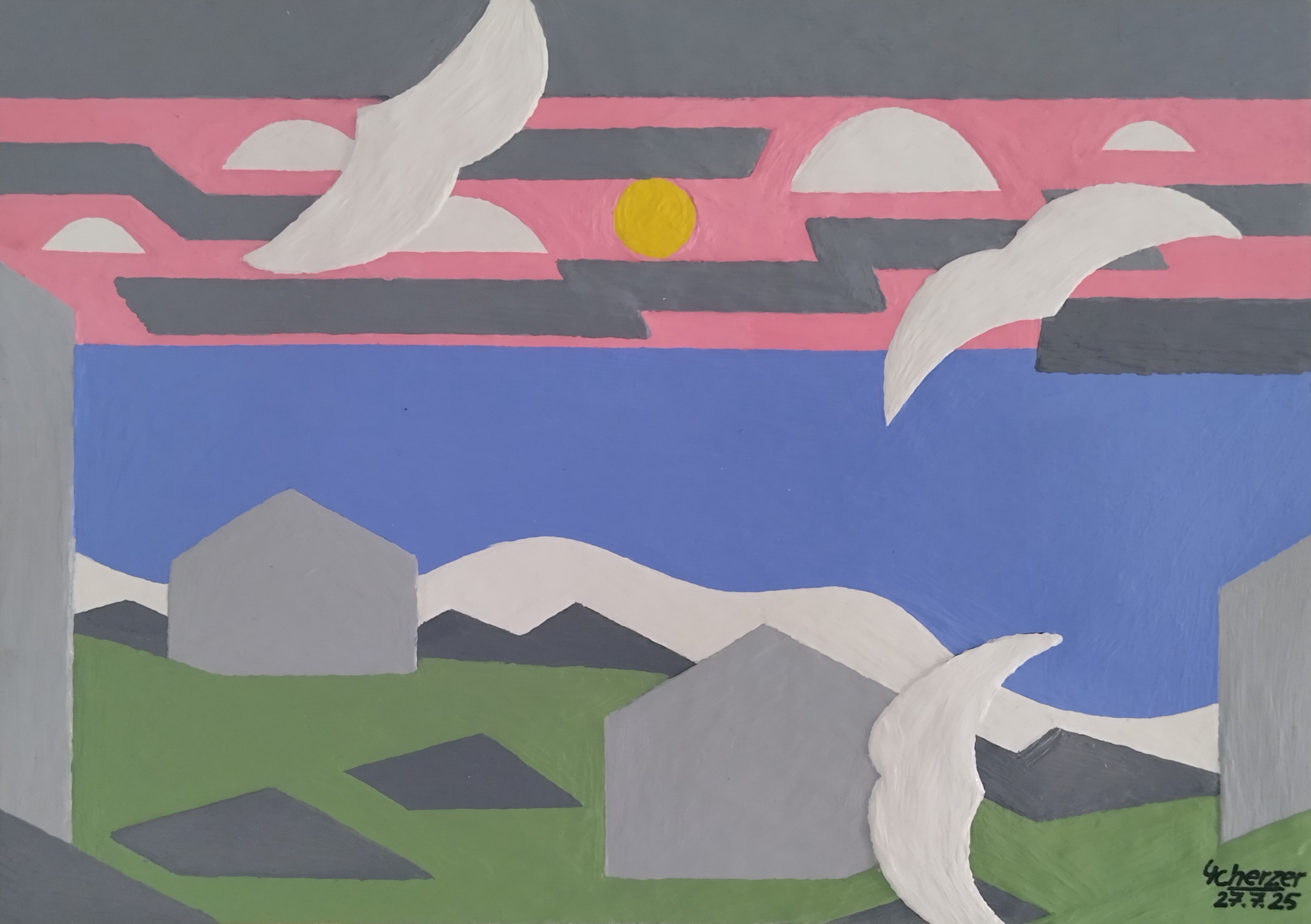 Klippenhäuser im Morgenrot