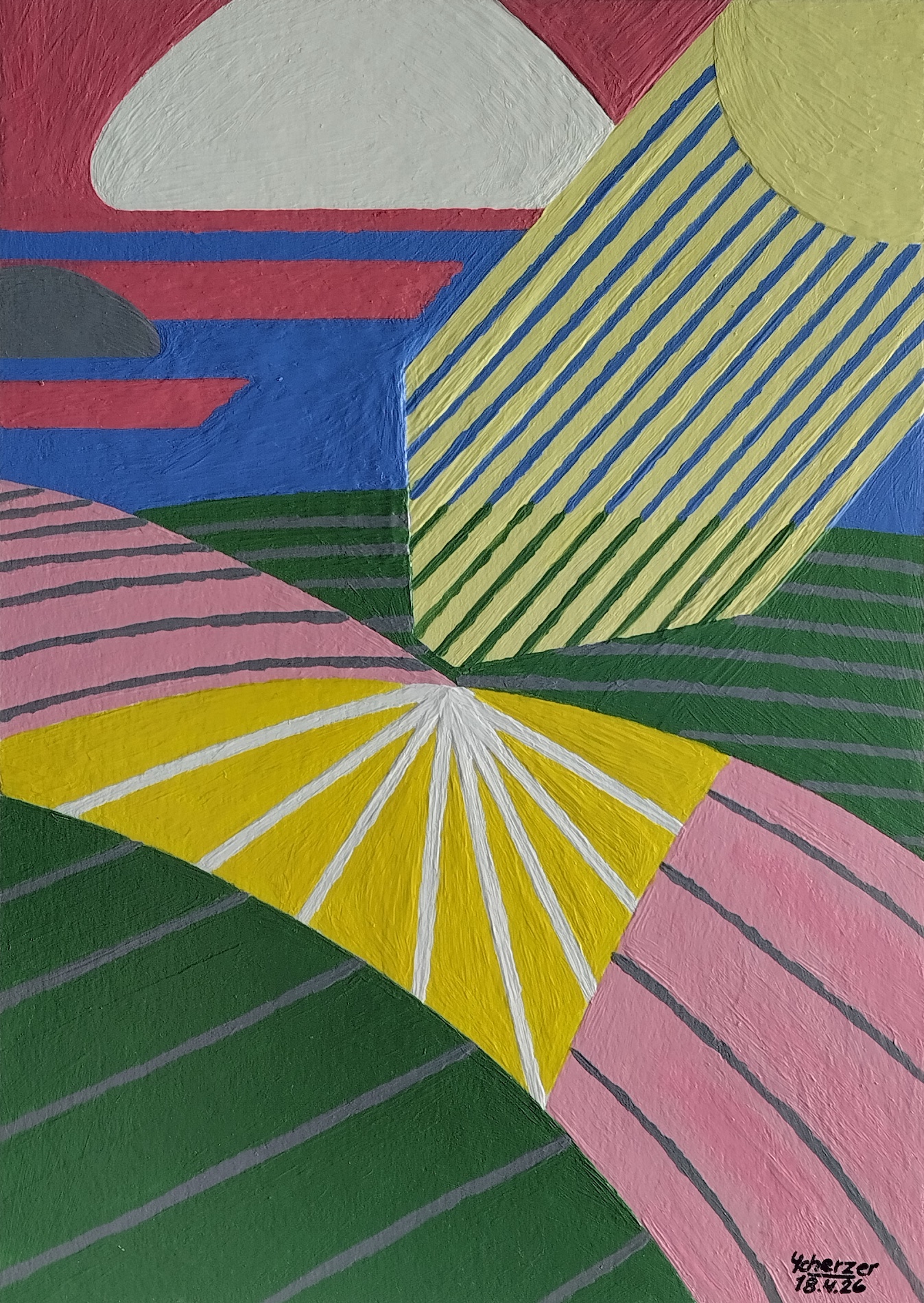 Sonnenuntergang über den Feldern